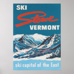 Stowe Vermont Vintage Ski Poster
