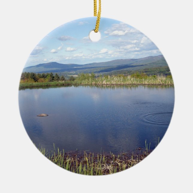 Stowe, VT Ceramic Tree Decoration (Front)