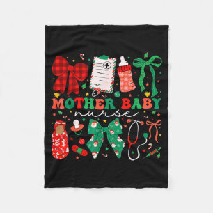 Stpartum Xmas Coquette Mother Baby Nurse Christmas Fleece Blanket