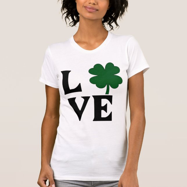 StPatricks Love Shamrock Jersey Tee (Front)