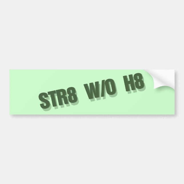 STR8 W/O H8 Straight without hate gay rights Bumper Sticker (Front)
