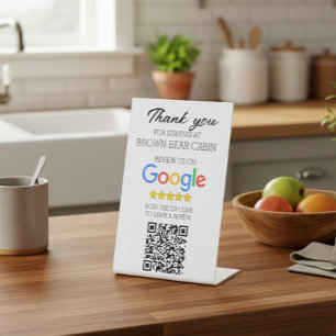 STR Google Review scan QR Code Short term Pedestal Sign