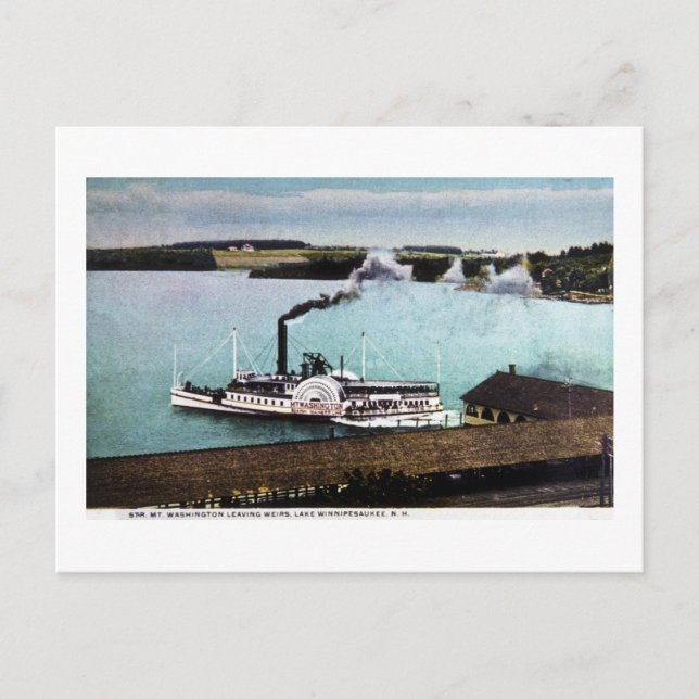 Str. Mt. Washington, Lake Winnipesaukee, N.H. Postcard (Front)