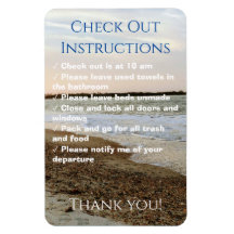 STR Rental Checkout Instructions Beach Magnet
