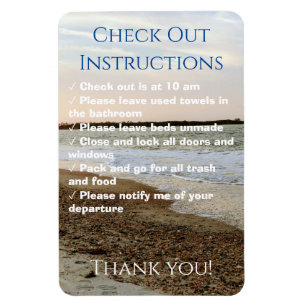 STR Rental Checkout Instructions Beach Magnet