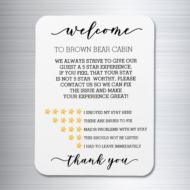 STR Short term Rental Vacation Rating System Stars Magnet (Creator Uploaded)