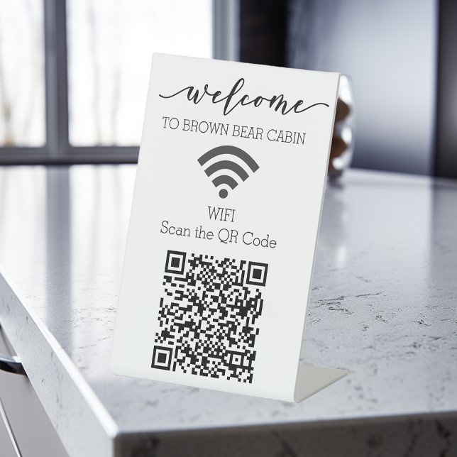 STR WIFI scan QR Code Short term Rental Vacation  Pedestal Sign (Creator Uploaded)