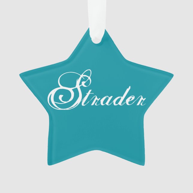 "Strader" Star Ornament (Front)