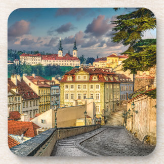 Strahov Monastery Morning Hard Plastic Coaster