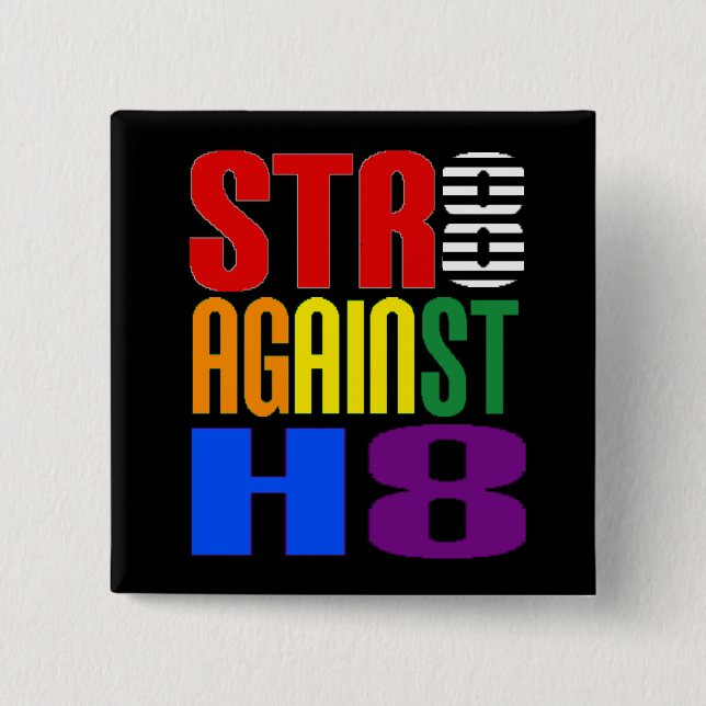 Straight Against Hate LGBT Ally 15 Cm Square Badge (Front)