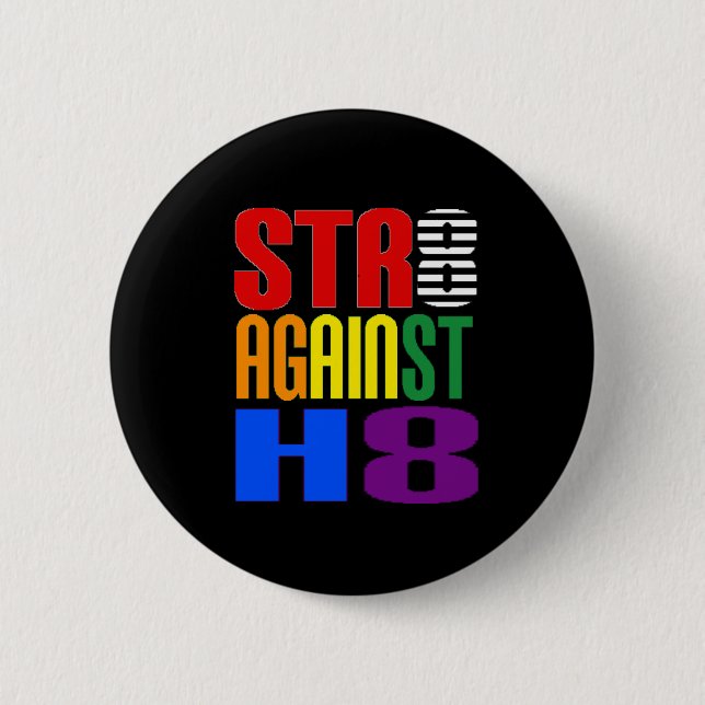 Straight Against Hate LGBT Ally Round 6 Cm Round Badge (Front)