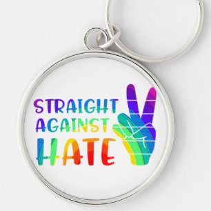 Straight Against Hate - LGBTQ+ Ally Pride Key Ring
