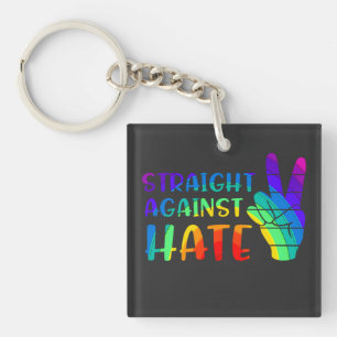 Straight Against Hate - LGBTQ+ Ally Pride Key Ring