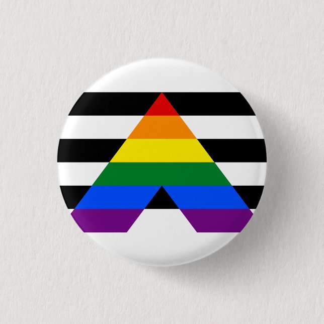 Straight Ally Flag 3 Cm Round Badge (Front)