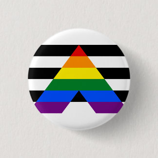 Straight Ally Flag 3 Cm Round Badge