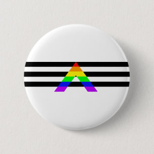 Straight Ally Flag  6 Cm Round Badge