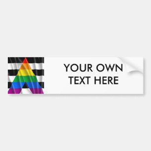 STRAIGHT ALLY FLAG BUMPER STICKER