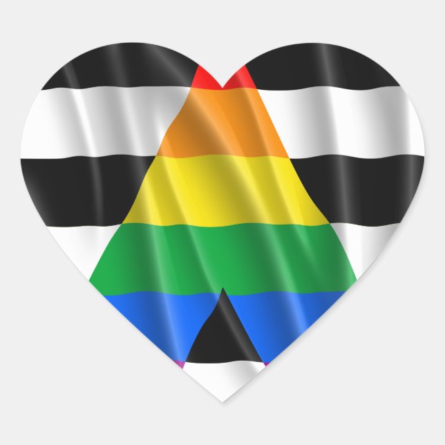 STRAIGHT ALLY FLAG HEART STICKER (Front)