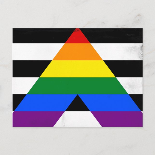 Straight Ally Flag Holiday Postcard (Front)