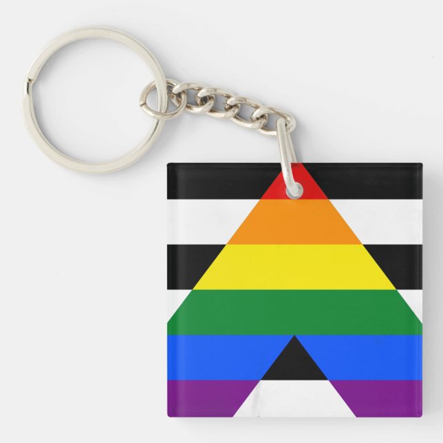 Straight Ally Flag Key Ring (Front)