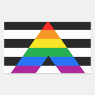 Straight Ally Flag Rectangular Sticker