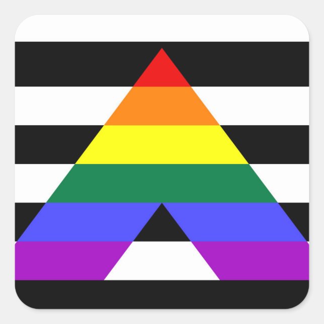 Straight Ally flag Square Sticker (Front)