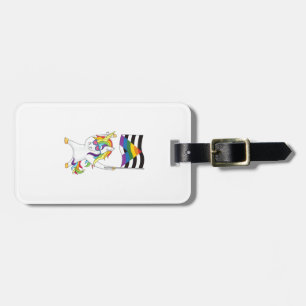 Straight Ally Flag Unicorn Trans Gay Pride LGBTQIA Luggage Tag