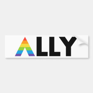 Straight Ally LGBTQ Rainbow LGBT Bumper Sticker