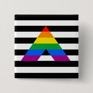 Straight Ally Pride 15 Cm Square Badge