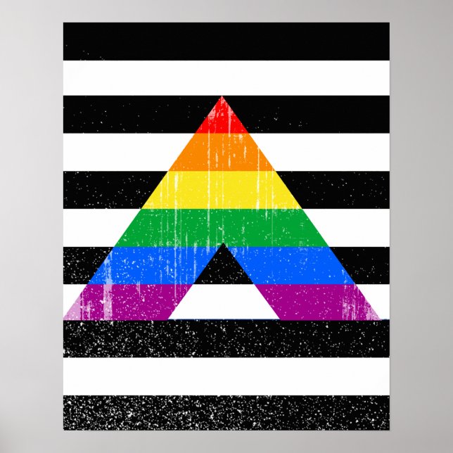 Straight Ally Pride distressed Poster (Front)