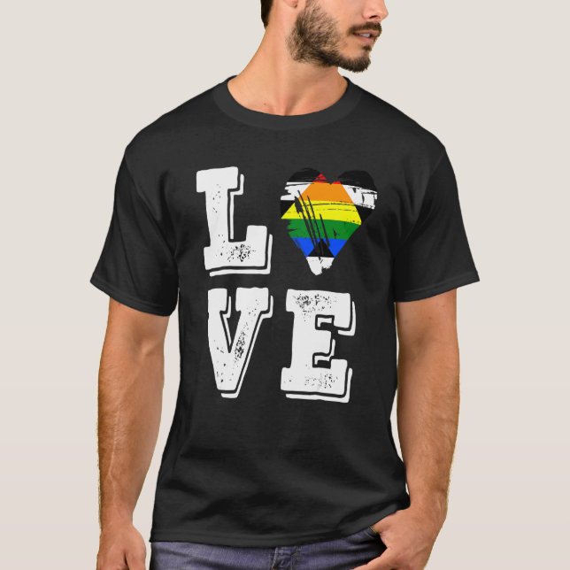 Straight Ally Pride Flag Love Straight Ally Flag T-Shirt (Front)