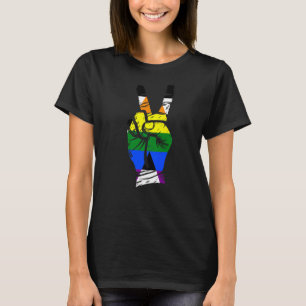 Straight Ally Pride Flag Peace Sign Straight Ally T-Shirt