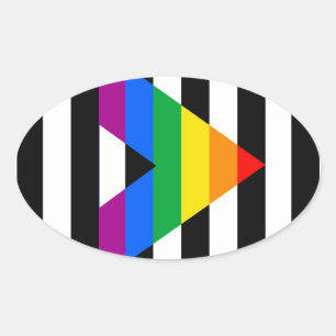 Straight Ally Pride Oval Sticker