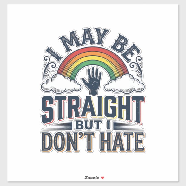 Straight Ally Pride Rainbow Vintage Vector Design_ (Sheet)