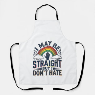 Straight Ally Pride Rainbow Vintage Vector Design_ Apron