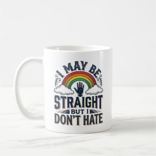Straight Ally Pride Rainbow Vintage Vector Design_ Coffee Mug