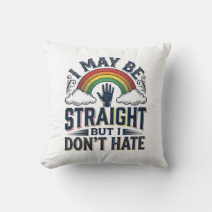 Straight Ally Pride Rainbow Vintage Vector Design_ Cushion