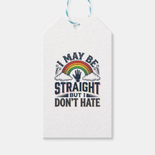 Straight Ally Pride Rainbow Vintage Vector Design_ Gift Tags