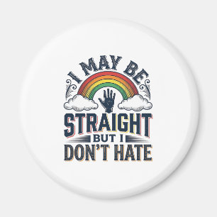 Straight Ally Pride Rainbow Vintage Vector Design_ Magnet