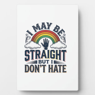 Straight Ally Pride Rainbow Vintage Vector Design_ Plaque