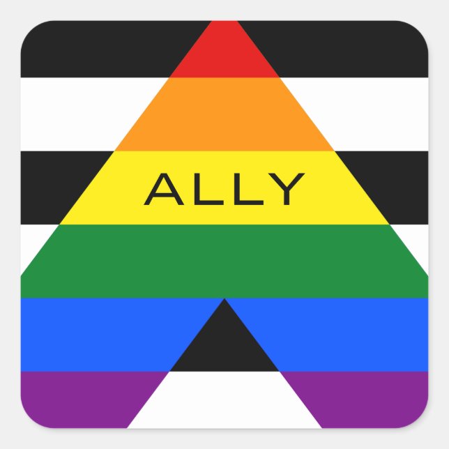 Straight Ally Pride Square Sticker (Front)