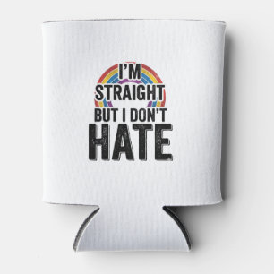 Straight Ally Rainbow Vintage Typography Shirt_1 Can Cooler