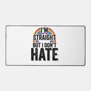 Straight Ally Rainbow Vintage Typography Shirt_1 Desk Mat