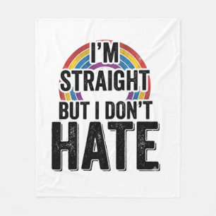 Straight Ally Rainbow Vintage Typography Shirt_1 Fleece Blanket