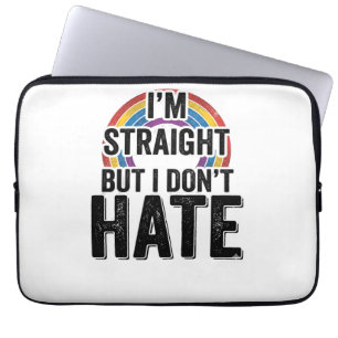 Straight Ally Rainbow Vintage Typography Shirt_1 Laptop Sleeve