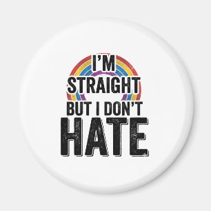 Straight Ally Rainbow Vintage Typography Shirt_1 Magnet