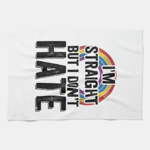 Straight Ally Rainbow Vintage Typography Shirt_1 Tea Towel