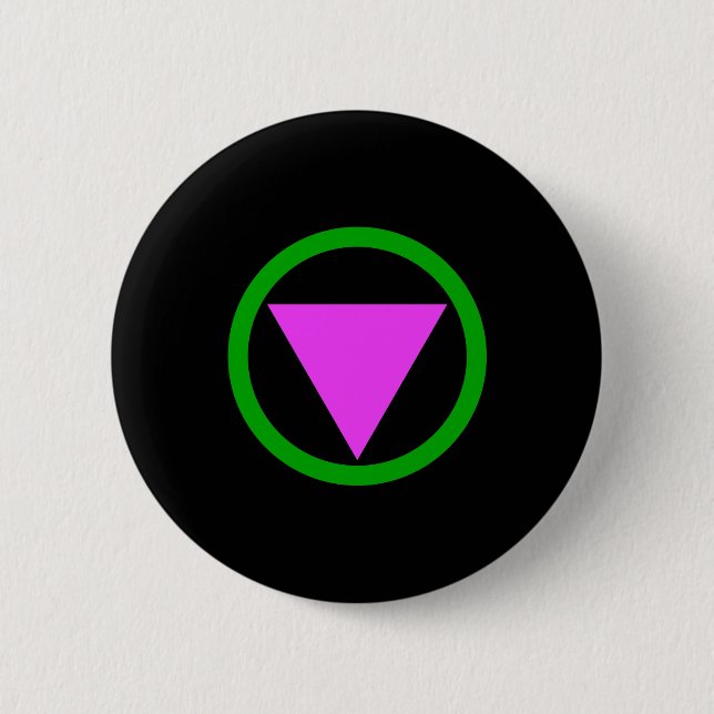 Straight ally symbol 6 cm round badge (Front)
