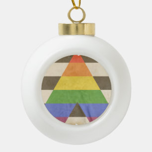 STRAIGHT ALLY VINTAGE DESIGN - 2014 PRIDE CERAMIC BALL CHRISTMAS ORNAMENT