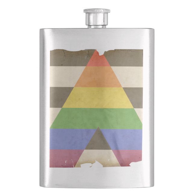STRAIGHT ALLY VINTAGE DESIGN - 2014 PRIDE HIP FLASK (Front)